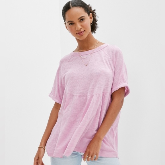 American Eagle Outfitters Tops - American Eagle Pink Babydoll oversized tee Size Small